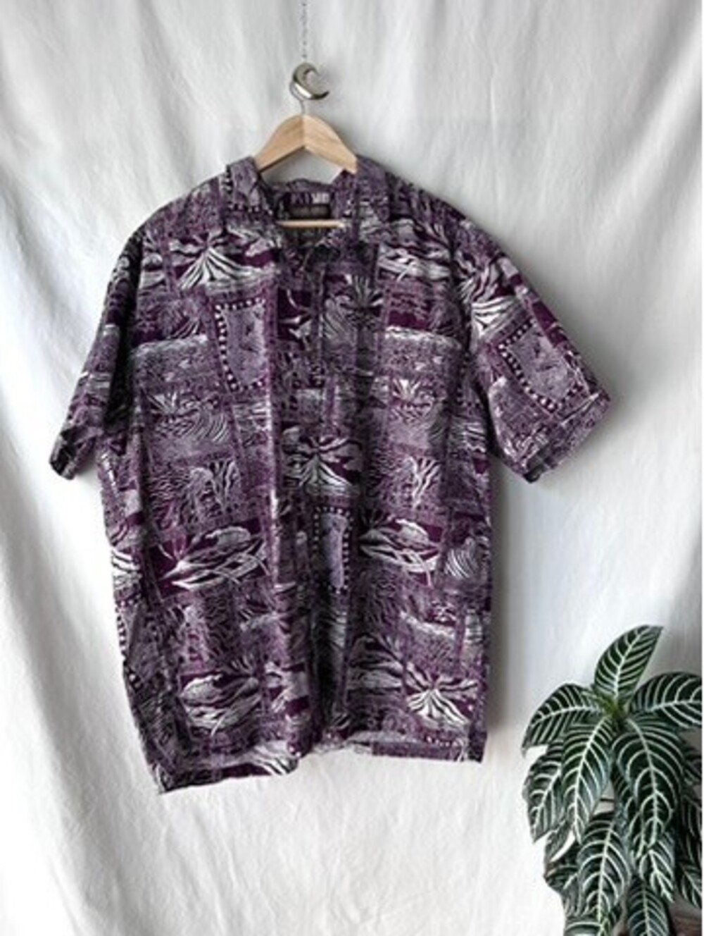 Cooke Street Hawaiian XXL Purple Aloha Ocean Surf Print Shirt 100% Cotton